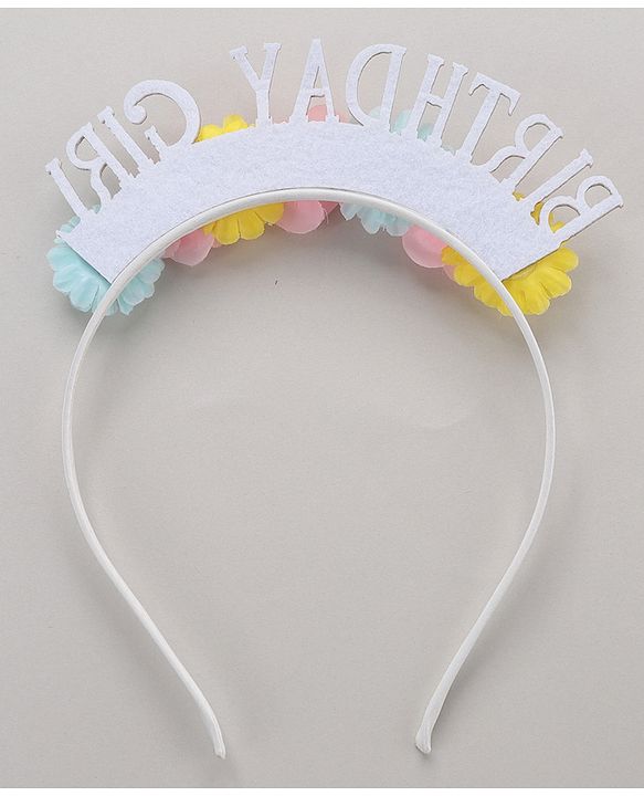 Pine Kids Hair Band Birthday Girl & Flower Applique - Multicolor