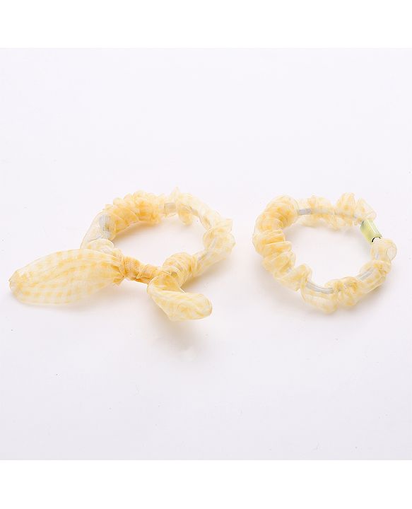 Babyhug Rubber Bands & Scrunchies Sets Pack Of 4 - Pink Yellow