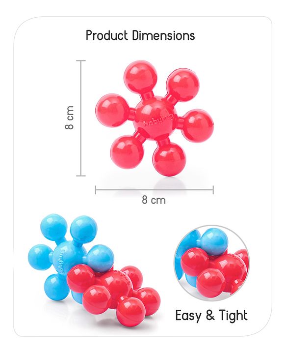 Babyhug Star Links Creative Activity Toy Improves Finger Dexterity Multicolor - 12 Colorful Pieces