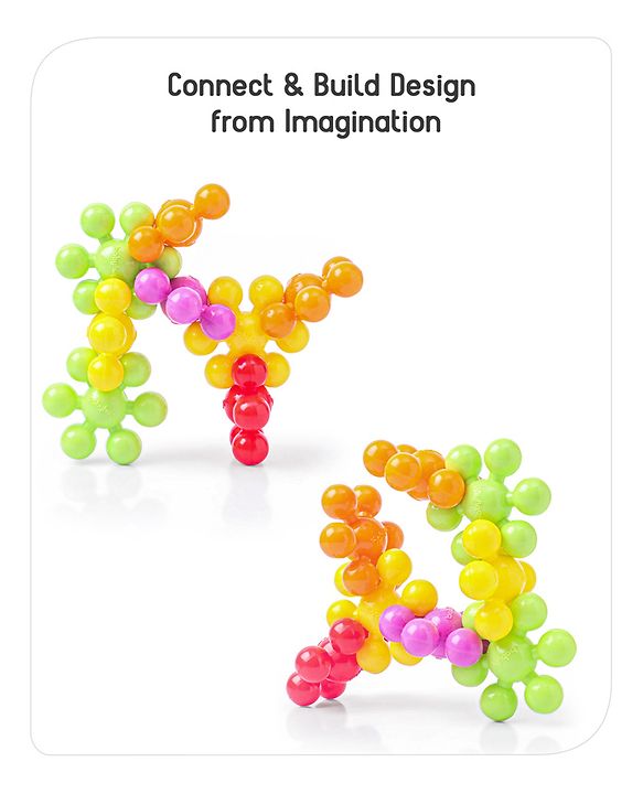 Babyhug Star Links Creative Activity Toy Improves Finger Dexterity Multicolor - 12 Colorful Pieces