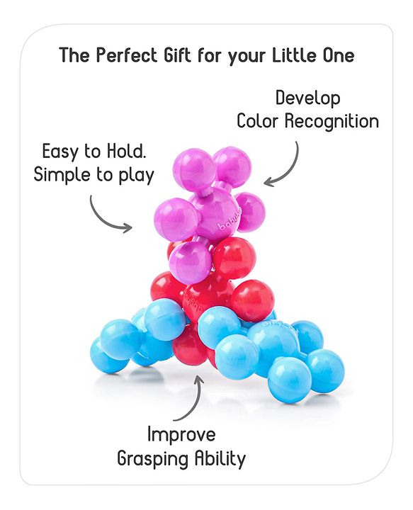 Babyhug Star Links Creative Activity Toy Improves Finger Dexterity Multicolor - 12 Colorful Pieces