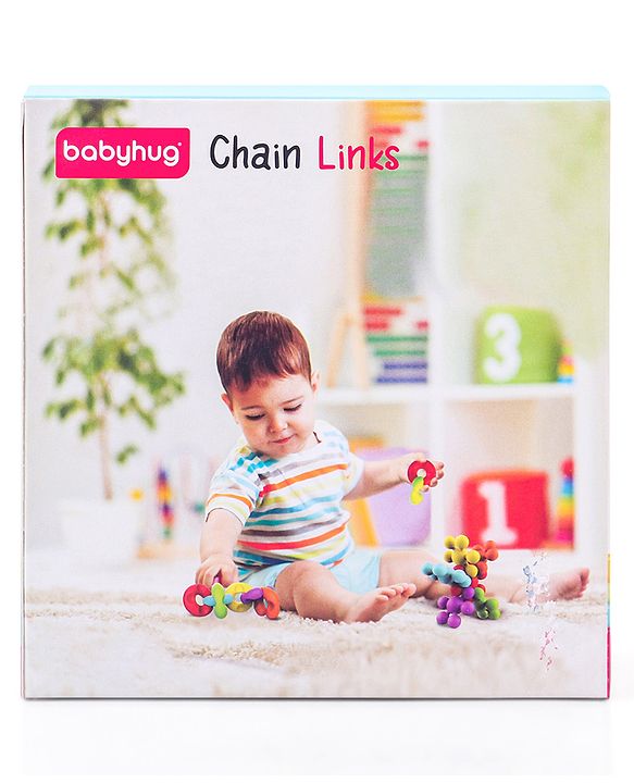 Babyhug Star Links Creative Activity Toy Improves Finger Dexterity Multicolor - 12 Colorful Pieces