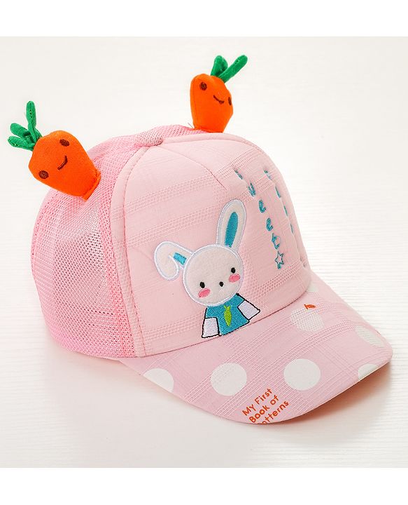 Babyhug Rabbit Embroidered Baseball Cap - Pink