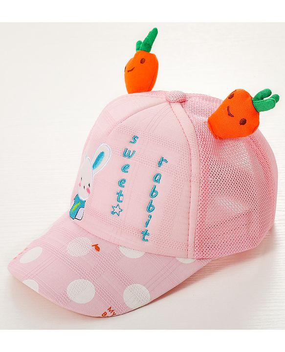 Babyhug Rabbit Embroidered Baseball Cap - Pink