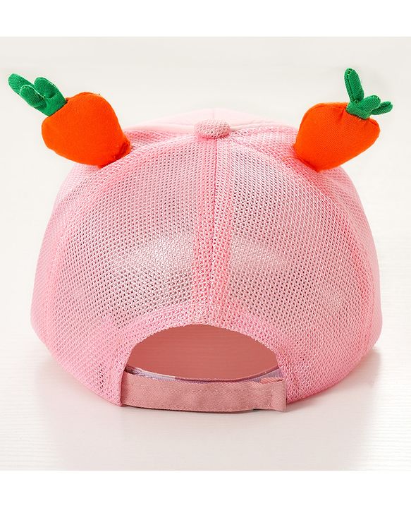 Babyhug Rabbit Embroidered Baseball Cap - Pink