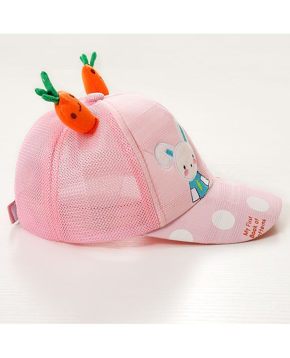 Babyhug Rabbit Embroidered Baseball Cap - Pink