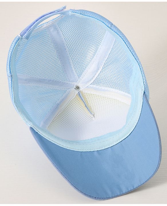 Babyhug Baseball Cap With Bear Applique - Blue