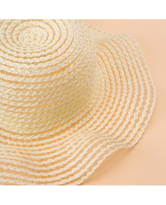 Babyhug Straw Hat With Flower Applique - Offwhite