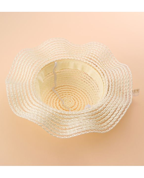 Babyhug Straw Hat With Bow - Cream