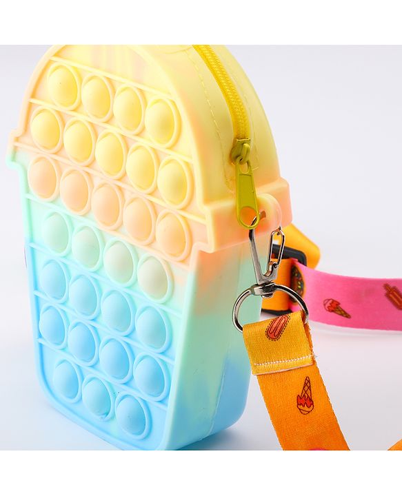 Pine Kids Free Size Ice Cream Shape Sling Bag - Multicolour