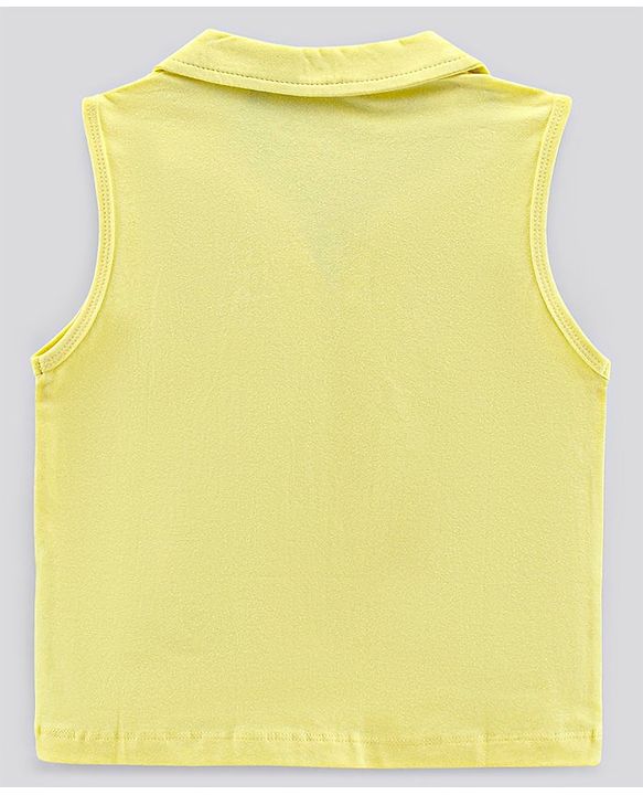 Pine Kids Biowash Sleeveless Tee Floral Print - Yellow