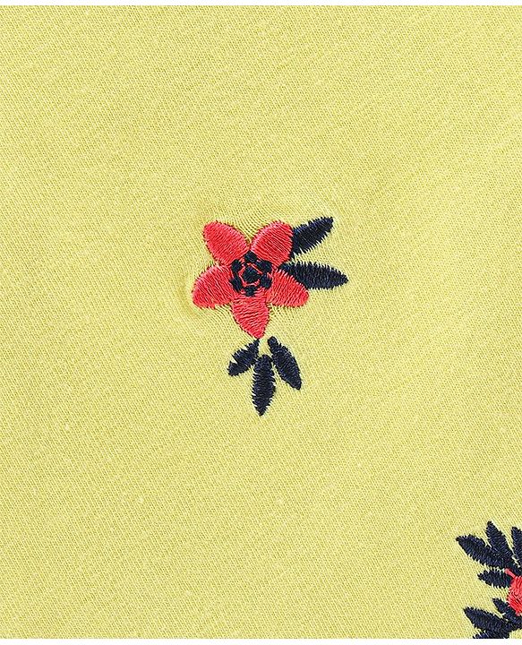 Pine Kids Biowash Sleeveless Tee Floral Print - Yellow