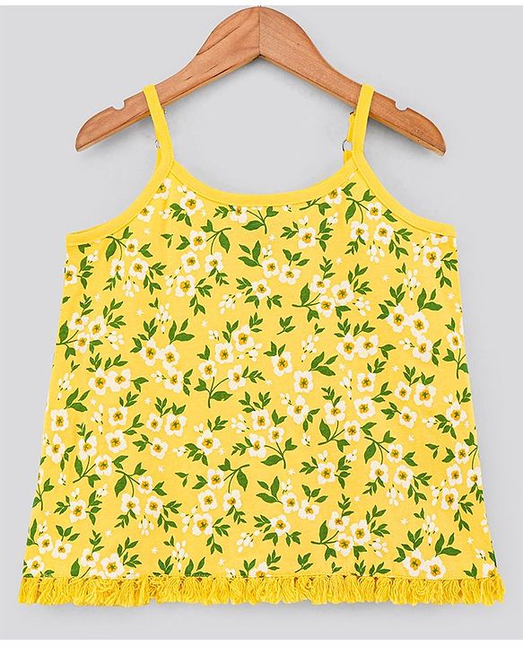 Pine Kids Biowash Sleeveless Tee Floral Print - Aspen Gold