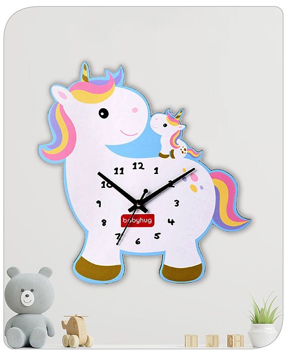Babyhug Unicorn Wall Clock - White
