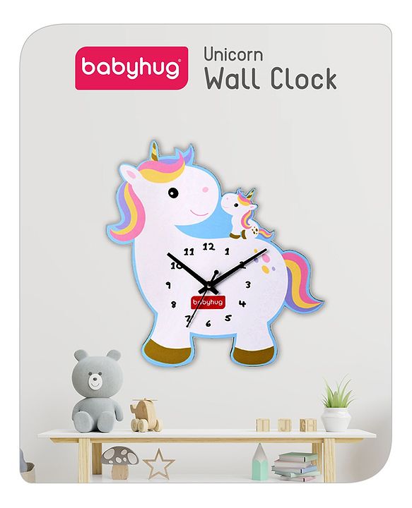 Babyhug Unicorn Wall Clock - White