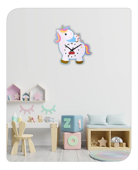 Babyhug Unicorn Wall Clock - White