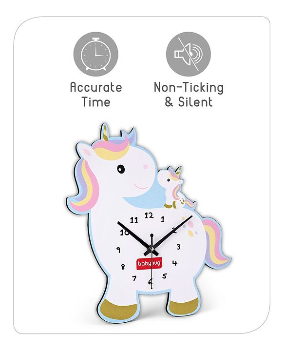 Babyhug Unicorn Wall Clock - White