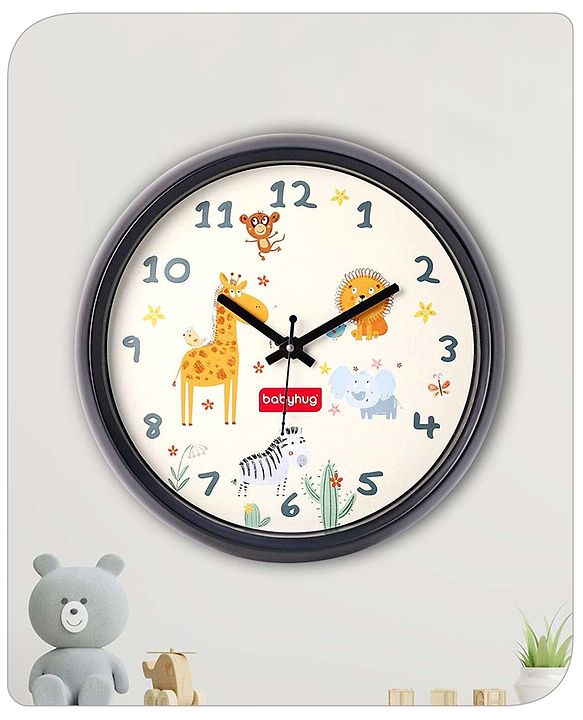 Babyhug Jungle Safari Wall Clock - White