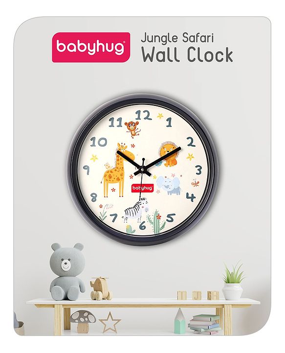 Babyhug Jungle Safari Wall Clock - White