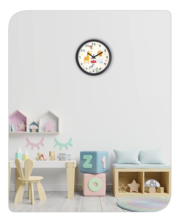 Babyhug Jungle Safari Wall Clock - White