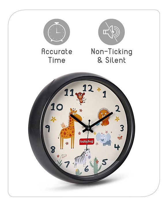 Babyhug Jungle Safari Wall Clock - White