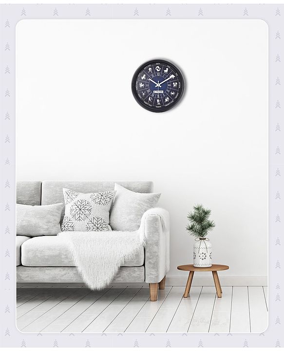Pine Kids Zodiac Wall Clock - Blue & Black