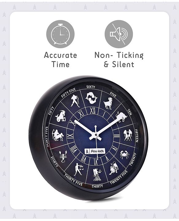 Pine Kids Zodiac Wall Clock - Blue & Black
