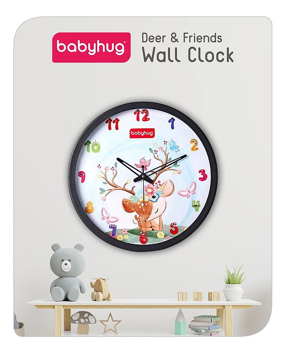 Babyhug Deer Wall Clock - White