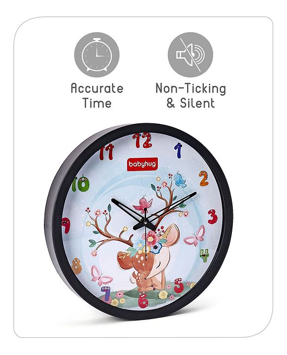 Babyhug Deer Wall Clock - White