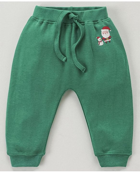 Babyhug Knit Full Length Santa Claus & Striped Diaper Pants Pack Of 3 - Multicolour