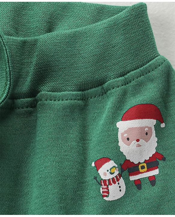 Babyhug Knit Full Length Santa Claus & Striped Diaper Pants Pack Of 3 - Multicolour