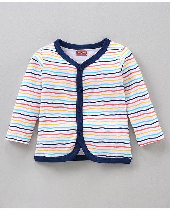 Babyhug Full Sleeves Vests Pack of 3 - Blue Peach White