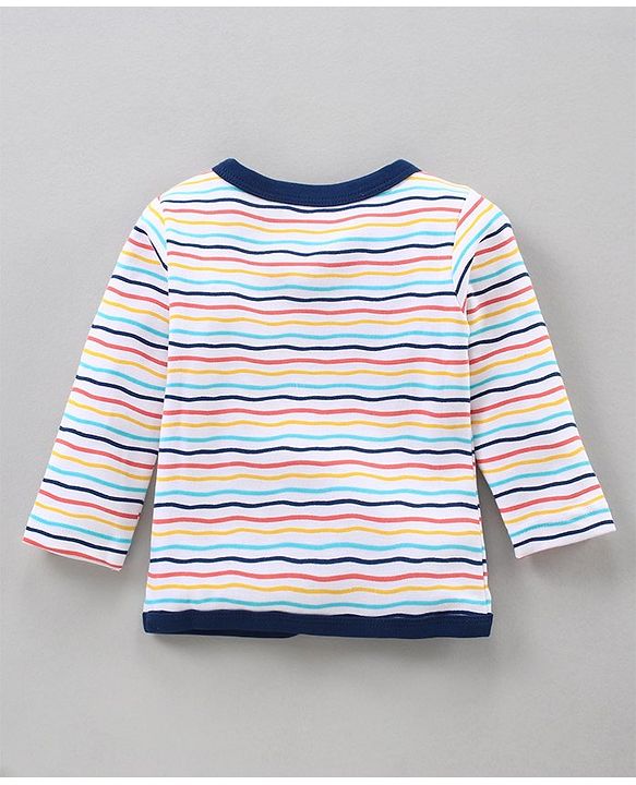Babyhug Full Sleeves Vests Pack of 3 - Blue Peach White