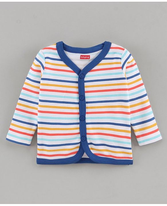 Babyhug Full Sleeves Vests Pack of 3 - Blue Peach White
