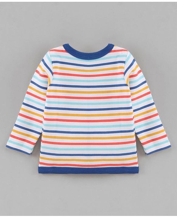 Babyhug Full Sleeves Vests Pack of 3 - Blue Peach White