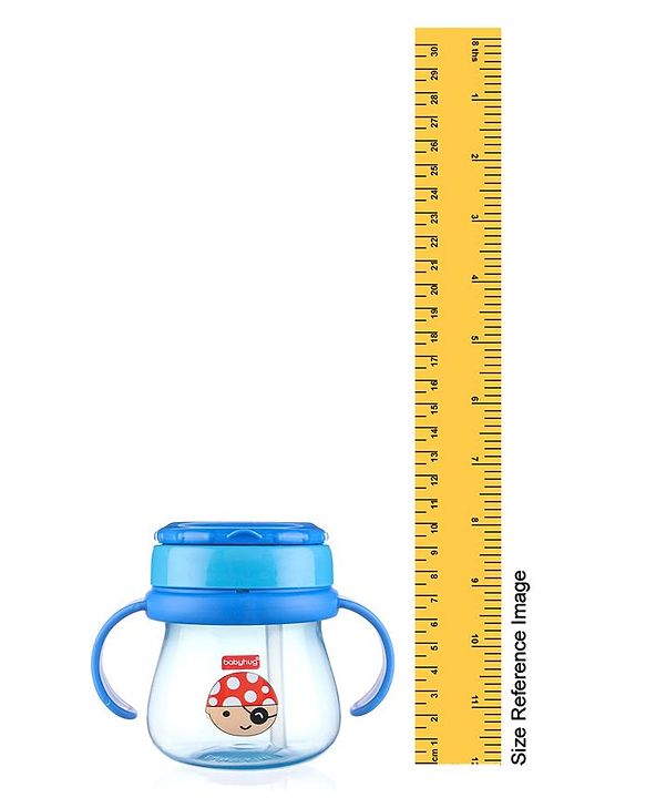 Babyhug Swipey Straw Sipper With Handle Pirate Print  Blue - 250 ml