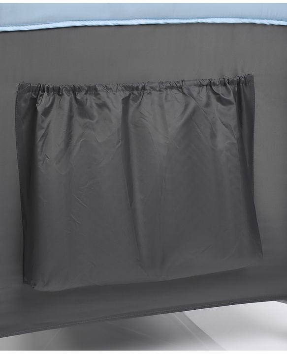 Babyhug Amaze Playpen cum Travel Cot with Mattress & Mosquito Net - Navy Blue| Easy Assembly| Compact Fold| Mesh Sides| Zipper Opening for Fun-play| Storage cum Carry Bag| Wheels with Lock