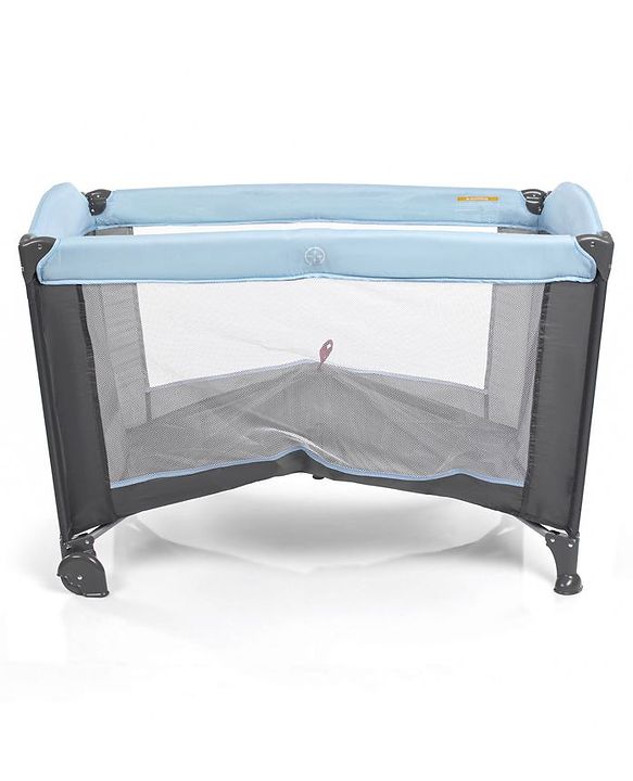 Babyhug Amaze Playpen cum Travel Cot with Mattress & Mosquito Net - Navy Blue| Easy Assembly| Compact Fold| Mesh Sides| Zipper Opening for Fun-play| Storage cum Carry Bag| Wheels with Lock