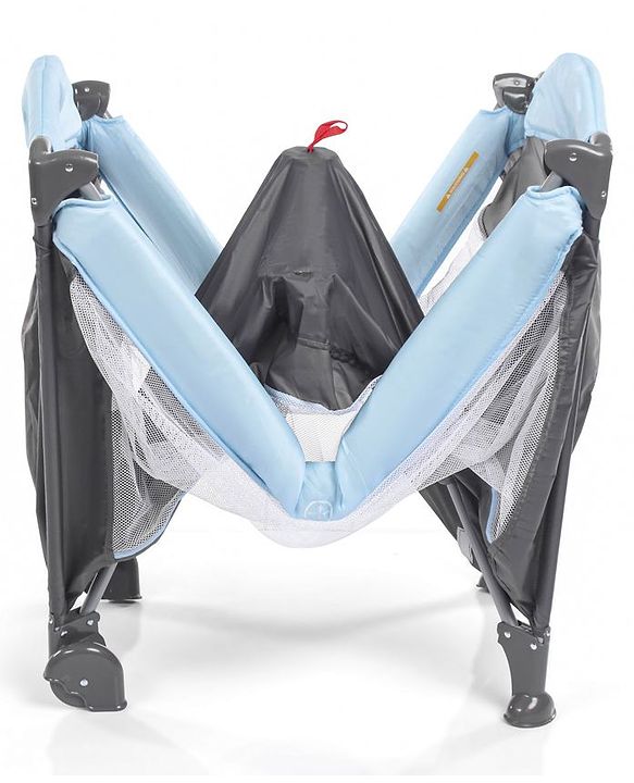 Babyhug Amaze Playpen cum Travel Cot with Mattress & Mosquito Net - Navy Blue| Easy Assembly| Compact Fold| Mesh Sides| Zipper Opening for Fun-play| Storage cum Carry Bag| Wheels with Lock