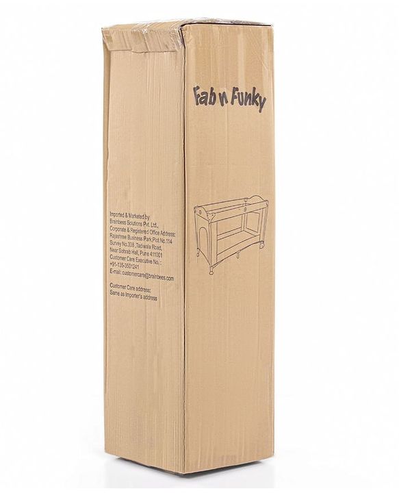 Babyhug Amaze Playpen cum Travel Cot with Mattress & Mosquito Net - Navy Blue| Easy Assembly| Compact Fold| Mesh Sides| Zipper Opening for Fun-play| Storage cum Carry Bag| Wheels with Lock