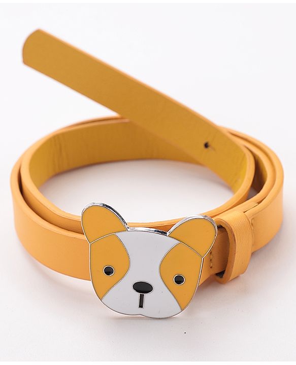 Babyhug Belt With Buckle Closure Dog Shaped Free Size - Yellow
