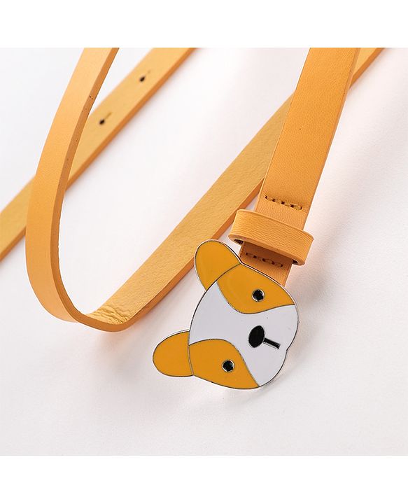 Babyhug Belt With Buckle Closure Dog Shaped Free Size - Yellow