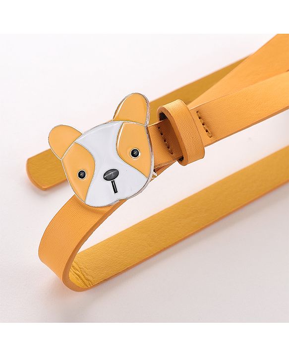 Babyhug Belt With Buckle Closure Dog Shaped Free Size - Yellow