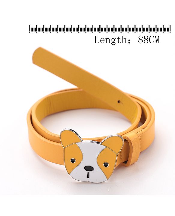 Babyhug Belt With Buckle Closure Dog Shaped Free Size - Yellow