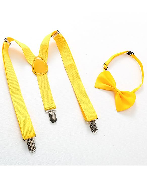 Pine Kids Bow and Suspender Set - Fluorescent Yellow