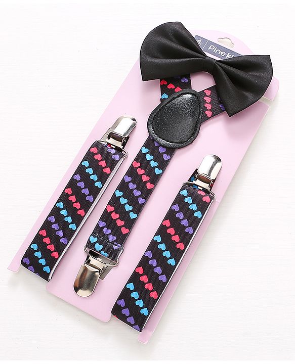 Pine Kids Bow and Suspender Set - Multicolor