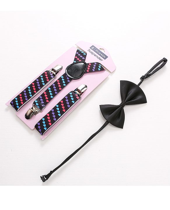 Pine Kids Bow and Suspender Set - Multicolor