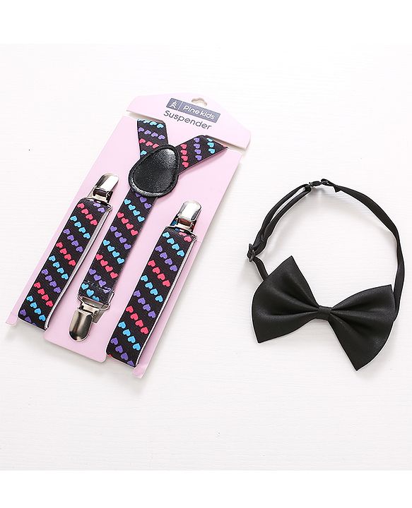 Pine Kids Bow and Suspender Set - Multicolor