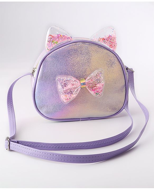 Babyhug Glitter Sling Bag - Purple