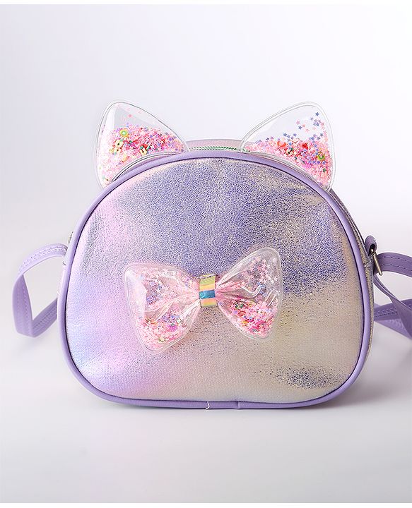 Babyhug Glitter Sling Bag - Purple